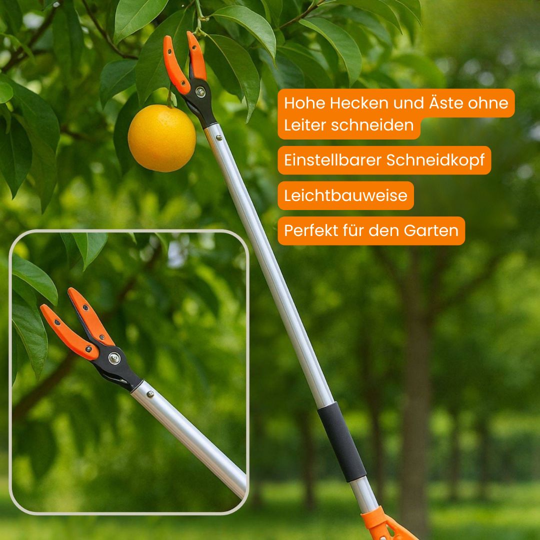 Teleskop-Heckenschneider für müheloses Schneiden hoher Äste