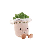 Plush toy with cheerful floral design
