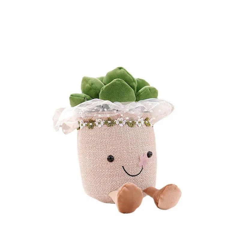 Plush toy with cheerful floral design