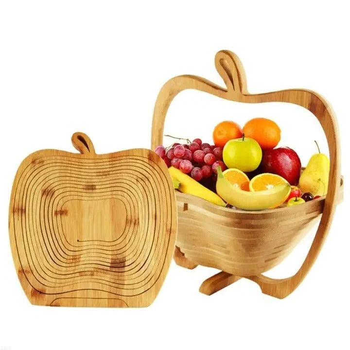 Foldable Bamboo Fruit Basket with Cutting Board