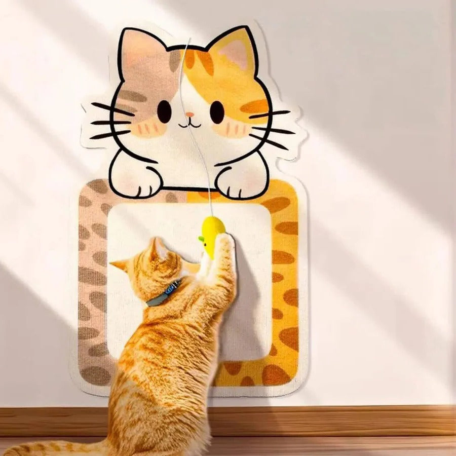 Wandmontierter Kratzbaum für Katzen mit Spielzeugen