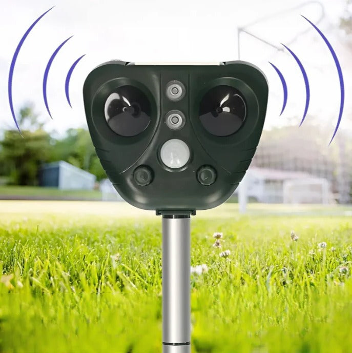 Solar-Powered Bird Repellent with Ultrasonic Technology