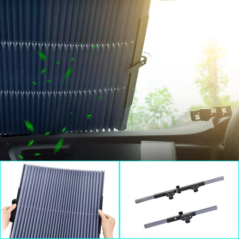 Kompaktes Auto-Sonnenschutz-Set für Front- und Heckscheiben
