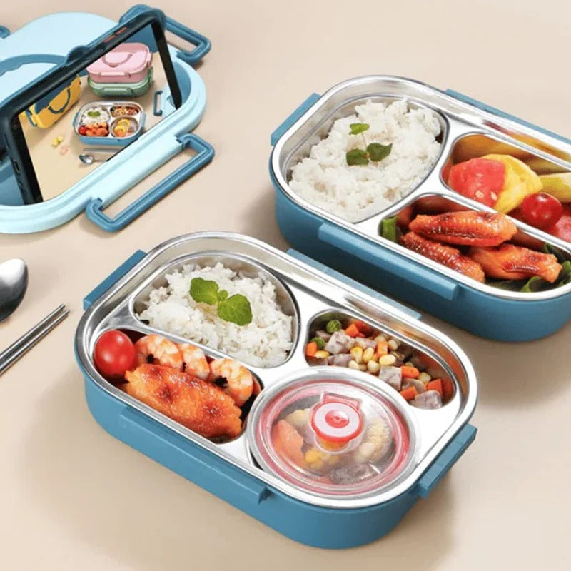 Insulated Stainless Steel Lunch Box with 4 Compartments