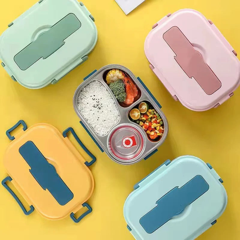 Insulated Stainless Steel Lunch Box with 4 Compartments