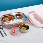 Insulated Stainless Steel Lunch Box with 4 Compartments