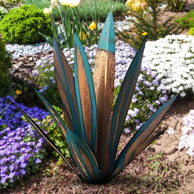 Metallische Agave Deko-Pflanze für drinnen und draußen