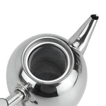 Stylish stainless steel teapot with integrated infuser