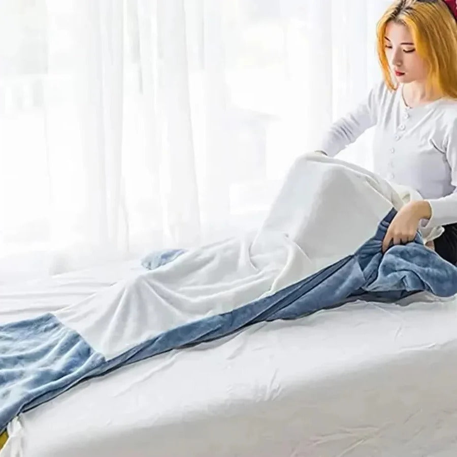 Bequeme Haifisch-Decke mit Kapuze aus weichem Fleece