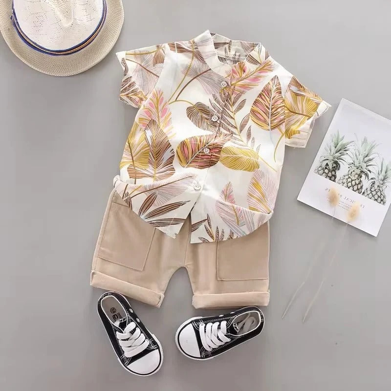 Luftiges Babykleidungsset für den Sommer – 2-teilig mit Oberteil und Shorts