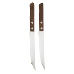 Elegantes Steakmesser-Set mit Holzgriffen und gezahnten Klingen