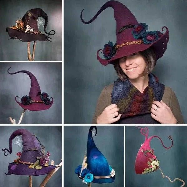 Zauberhafte Filz-Hexenhüte für Halloween-Feiern und Kostüme