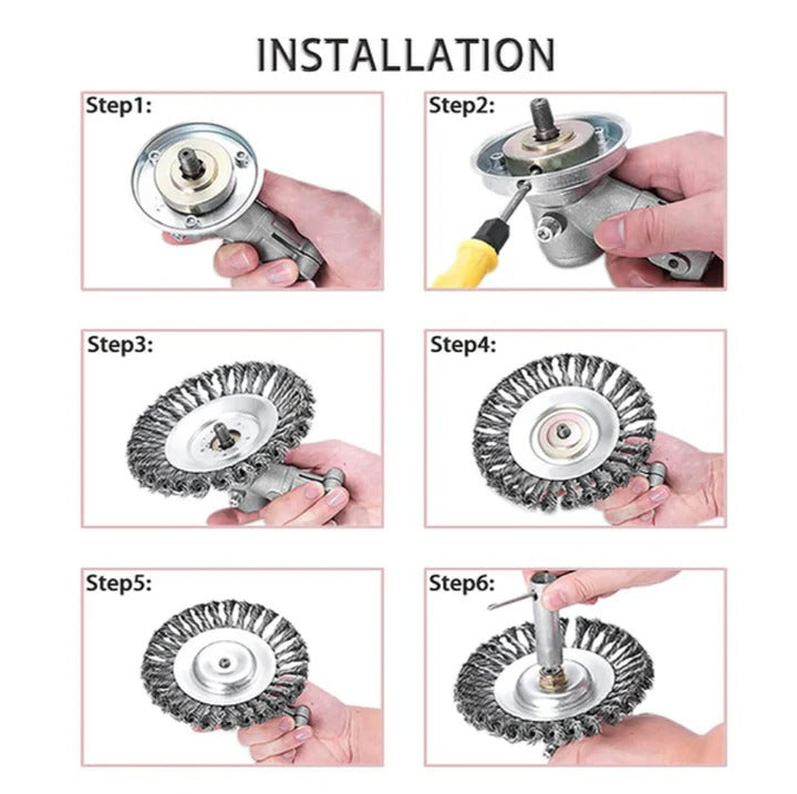 Heavy-duty wire brush for efficient weeding