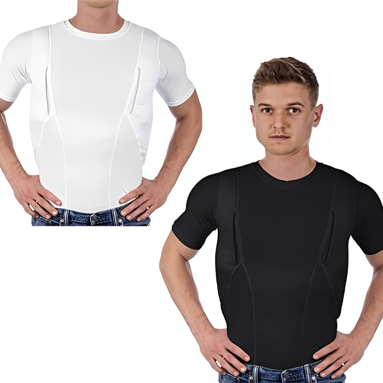 Unisex Compression Shirt with Hidden Pockets for Everyday Use