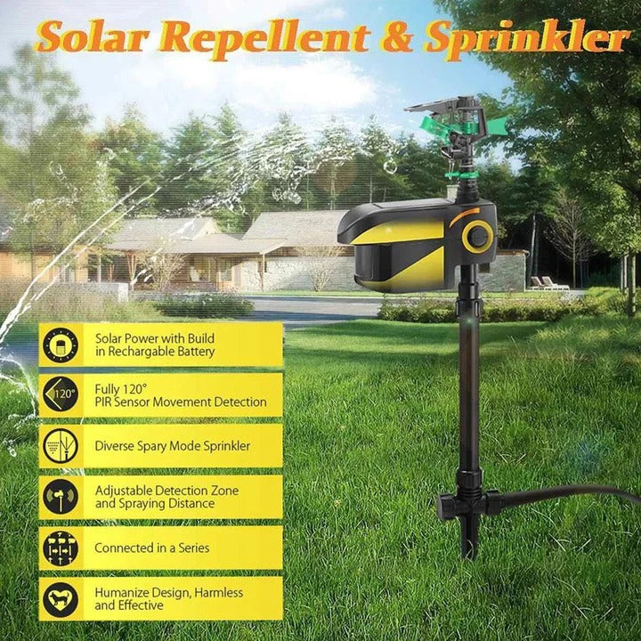 Solarbetriebener Bewegungsmelder-Bewässerungssystem zum Schutz von Gärten