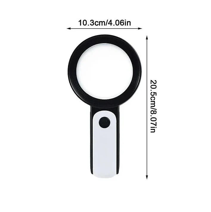 Hochwertige 30-fache Lupe mit LED-Beleuchtung für Senioren