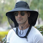Protective Outdoor Hat with Wide Brim and Mesh for Sun and Insects
