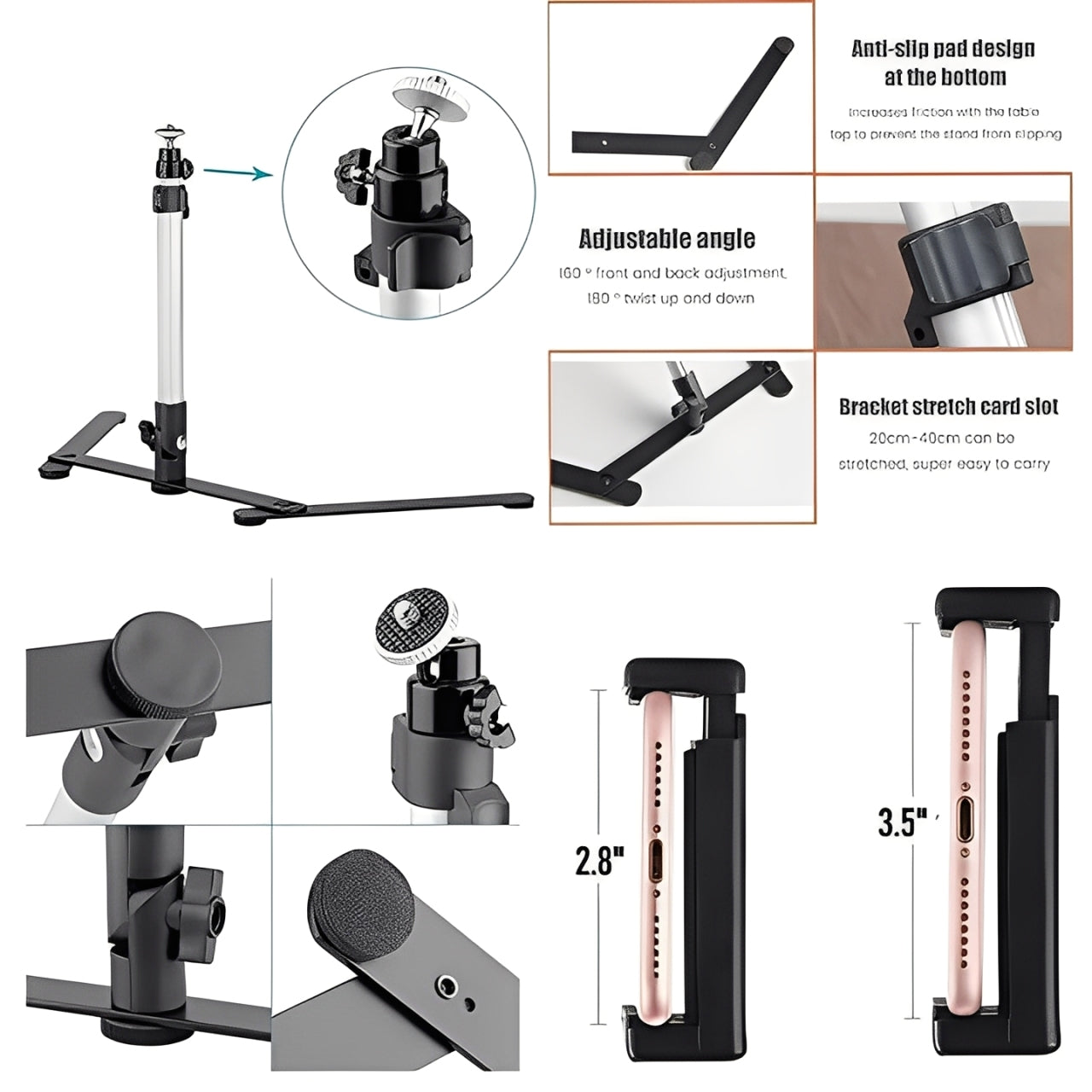 Adjustable LED Ring Light Tripod Kit for Photos and Videos