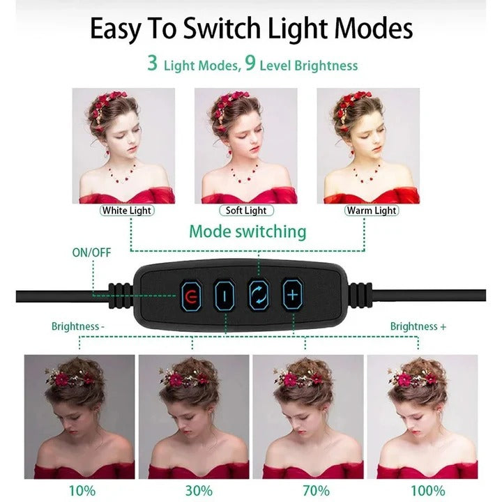 Adjustable LED Ring Light Tripod Kit for Photos and Videos