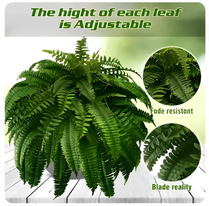 Artificial Boston Fern for Balcony and Patio – Easy Care and UV-Resistant