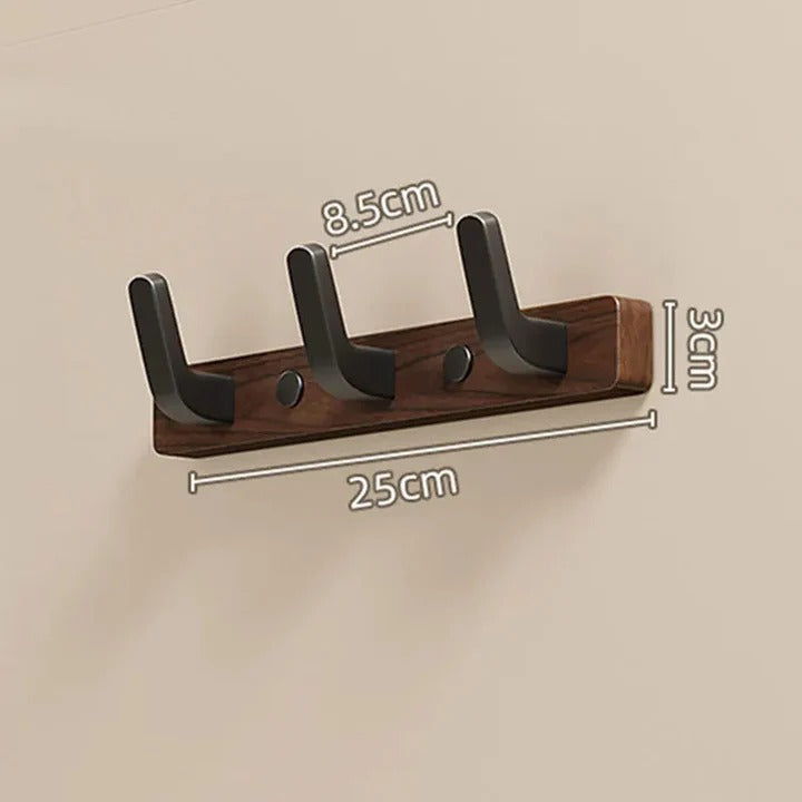 Stylish wall coat hook made of wood and metal