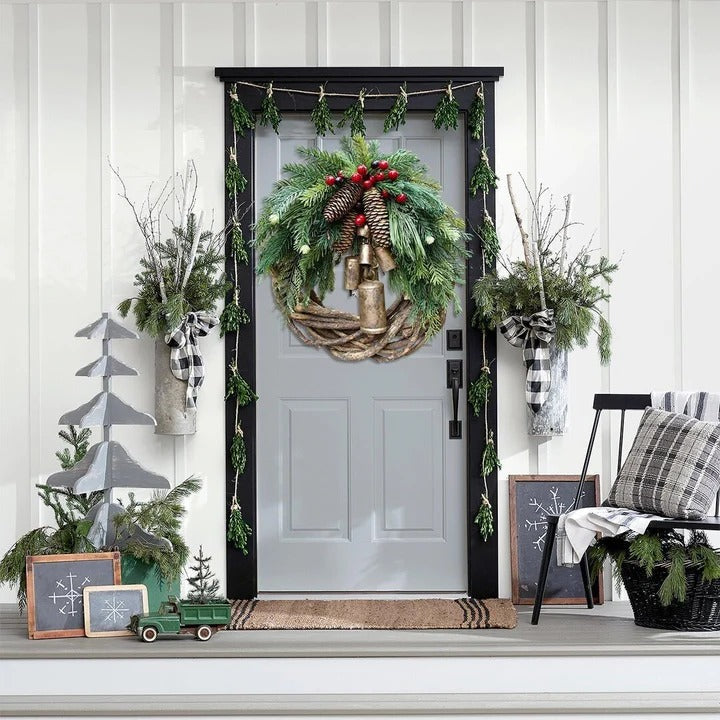 Luzia | Stilvolle Boho-Weihnachtskranz für Türen und Wände