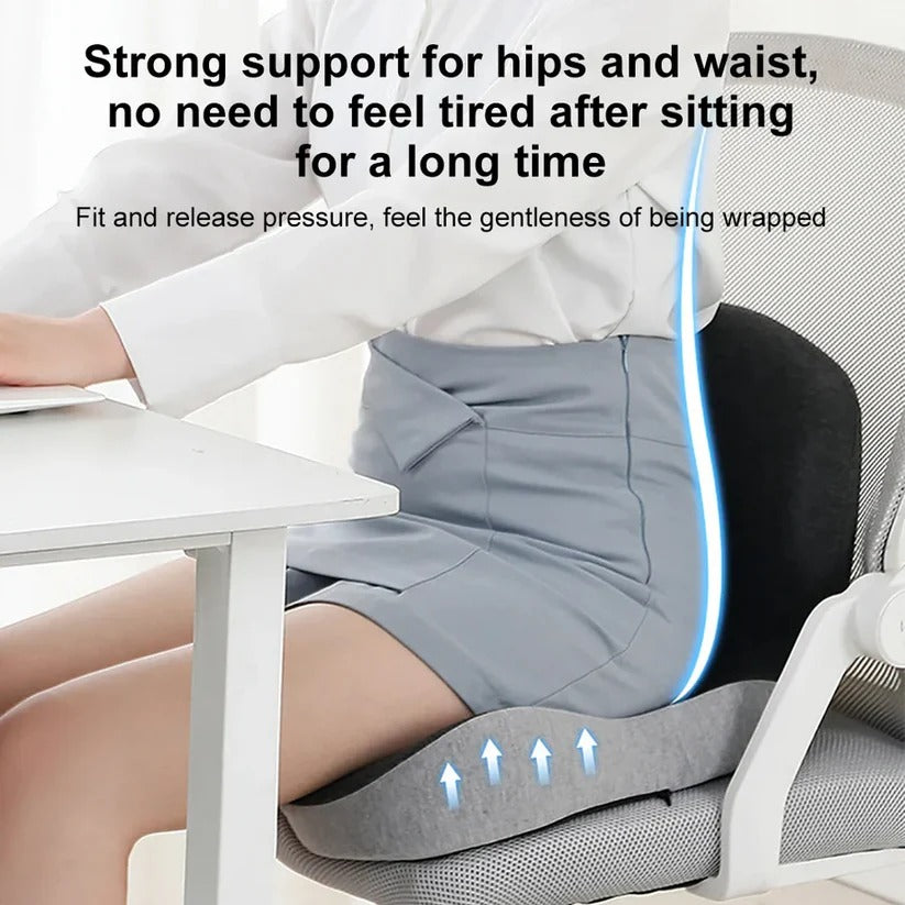 Orthopedic pillow for back support in the car and at the desk