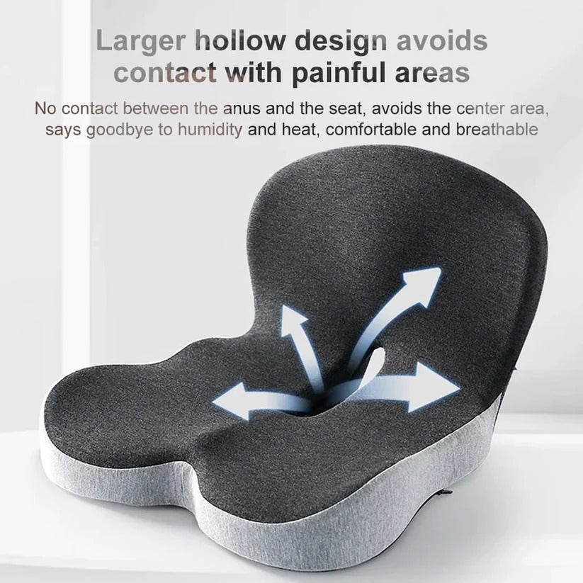 Orthopedic pillow for back support in the car and at the desk