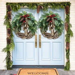 Handgemachter Weihnachtskranz im Boho-Stil mit getrockneten Blumen