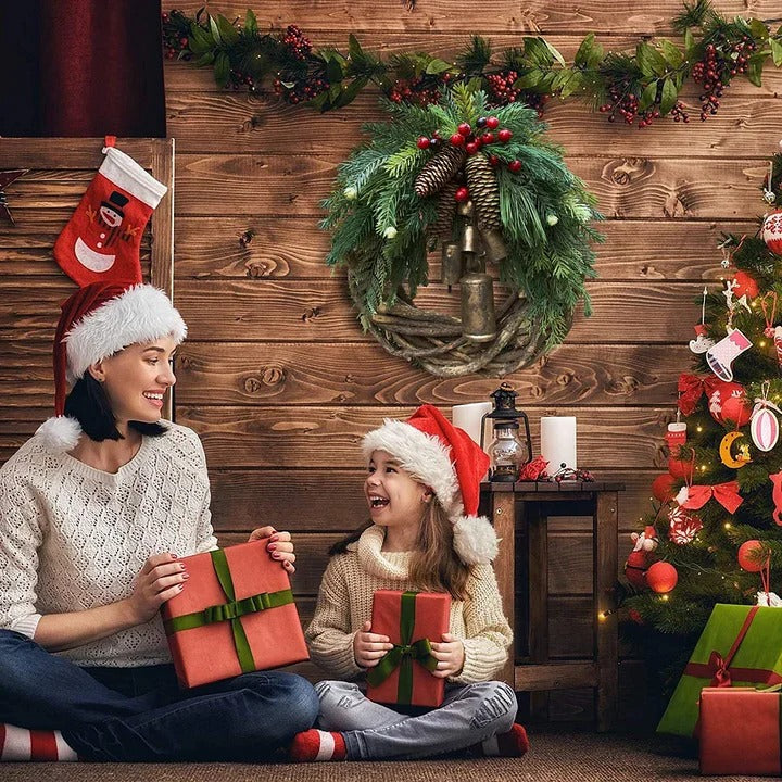 Festliche Weihnachtskranz mit Handgefertigten Blumen und Naturmaterialien