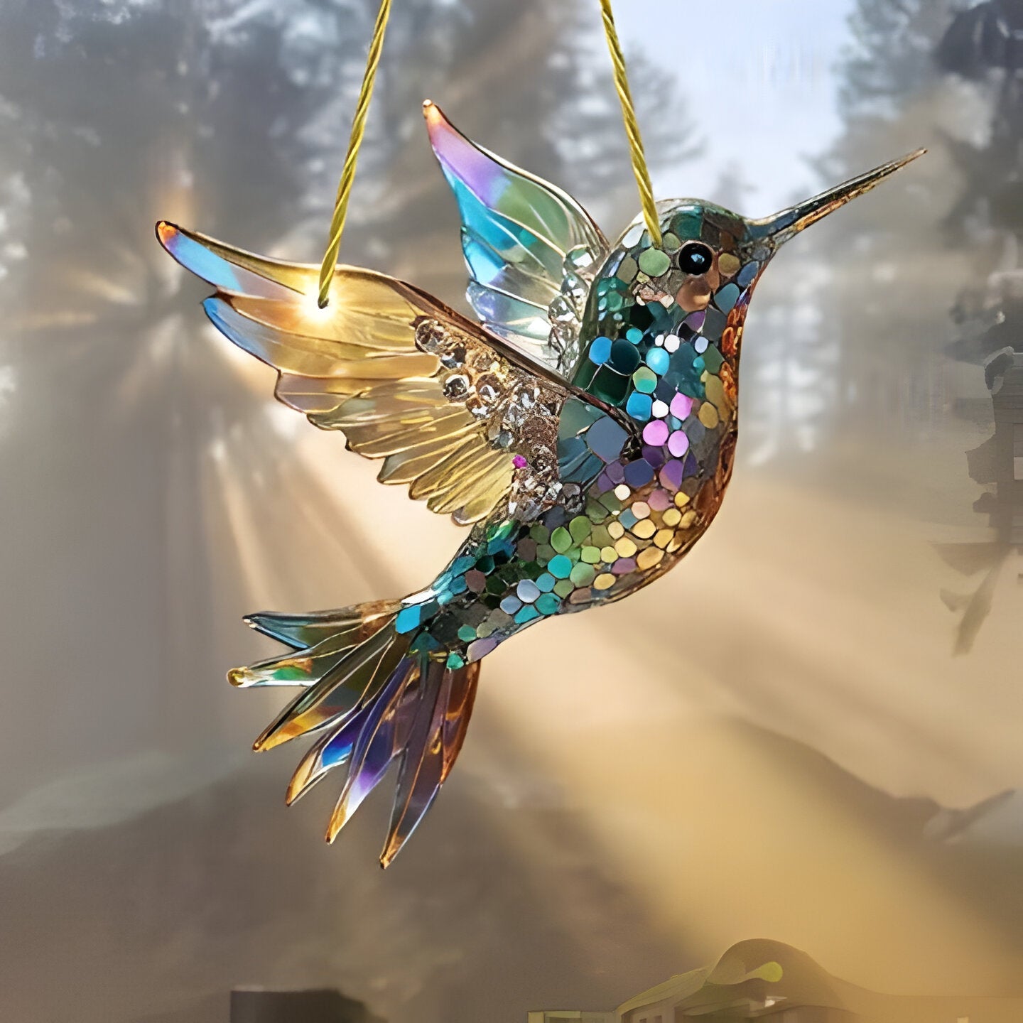 Faszinierender Kolibri-Fensterfänger aus Glas für Ihr Zuhause