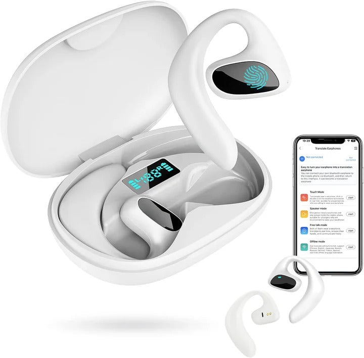 Smart Wireless Translation Earbuds for Travel and Business Trips