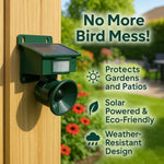 Solar-powered bird repeller with motion sensor