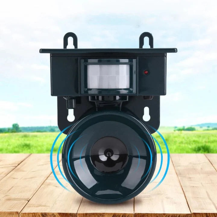 Solar-powered bird repeller with motion sensor