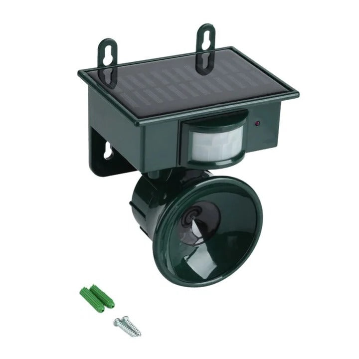 Solar-powered bird repeller with motion sensor