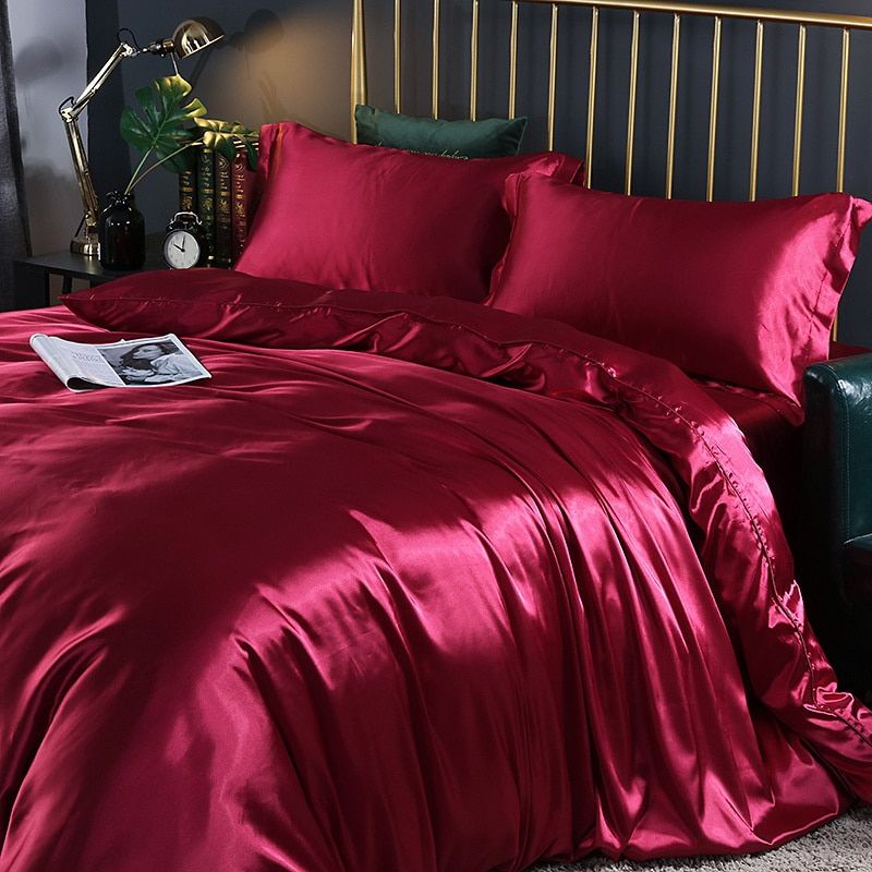 Luxuriöses 4-teiliges Satin-Bettwäsche-Set für ultimativen Komfort