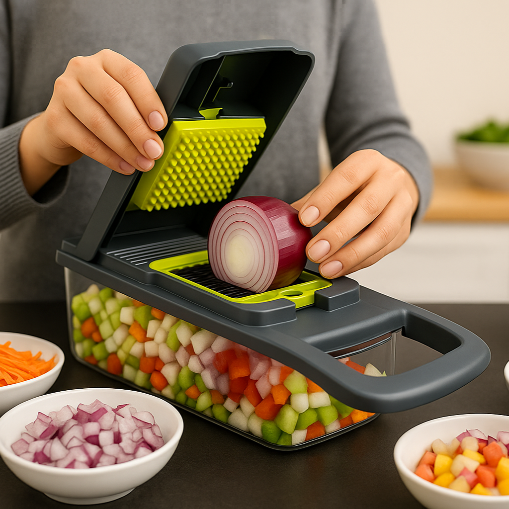 Gemüseschneider für Obst mit Aufbewahrungsbox – 6 Teile