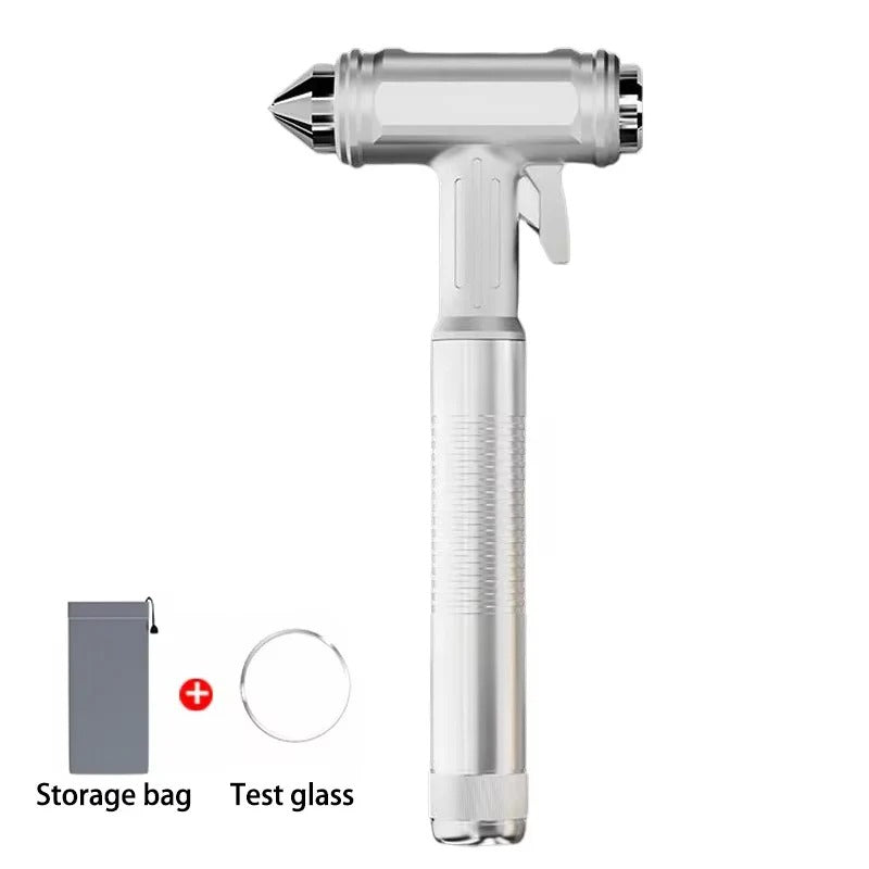 Robust emergency hammer for cars with window breaker and seatbelt cutter