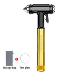 Robust emergency hammer for cars with window breaker and seatbelt cutter