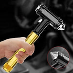 Robust emergency hammer for cars with window breaker and seatbelt cutter