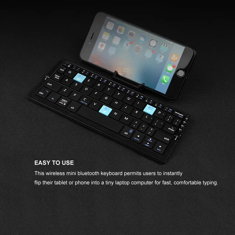 Elegante Faltbare Bluetooth-Tastatur mit Magnetständer für Tablets