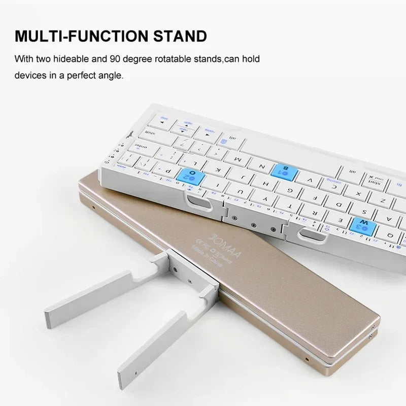 Ultraflaches faltbares Bluetooth-Tastaturset mit Halterung