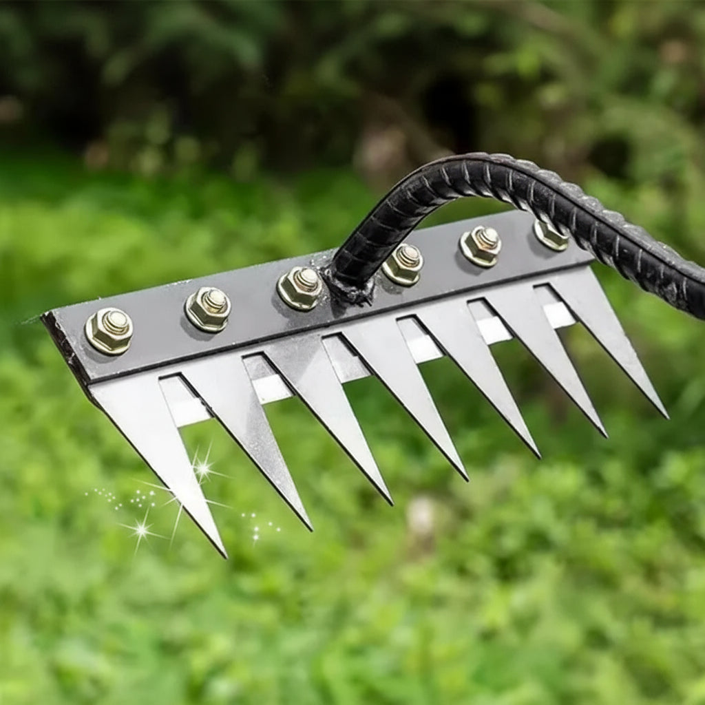 Precise Carbon Steel Garden Rake for Weed Removal