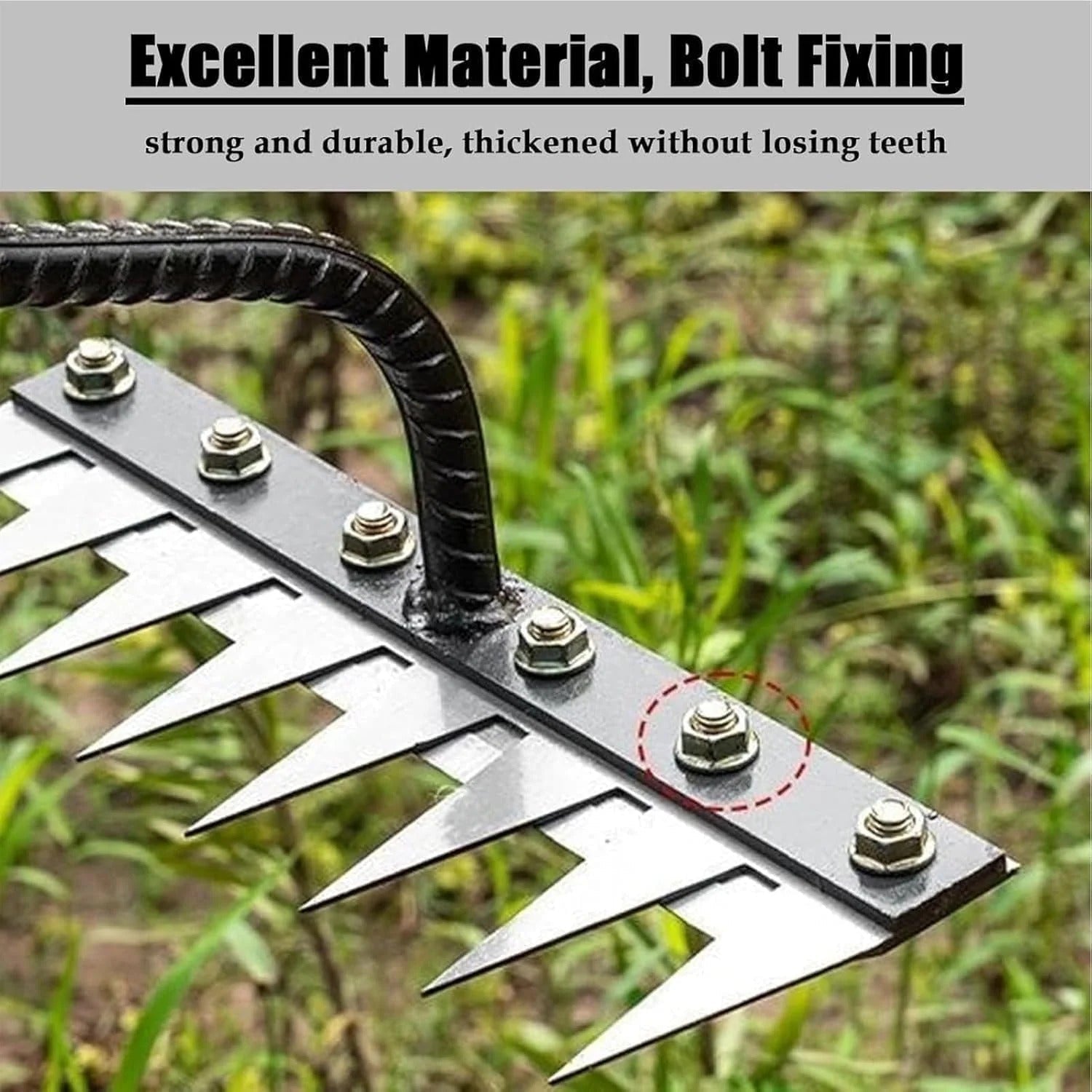 Precise Carbon Steel Garden Rake for Weed Removal