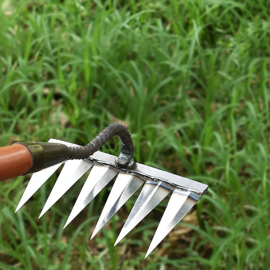 Precise Carbon Steel Garden Rake for Weed Removal