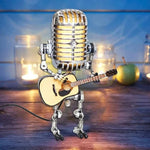 Creative robot design desk lamp with microphone