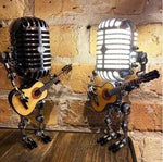 Creative robot design desk lamp with microphone