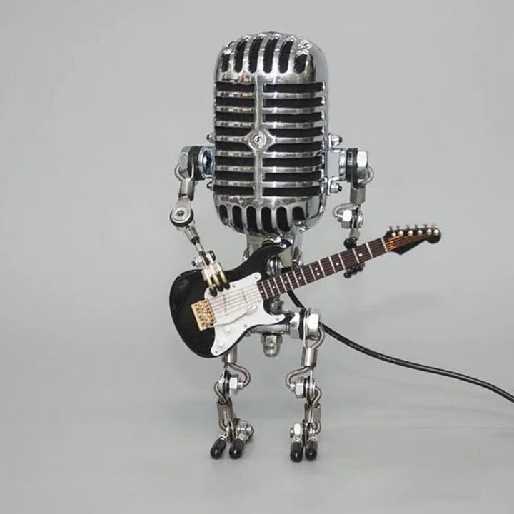 Creative robot design desk lamp with microphone