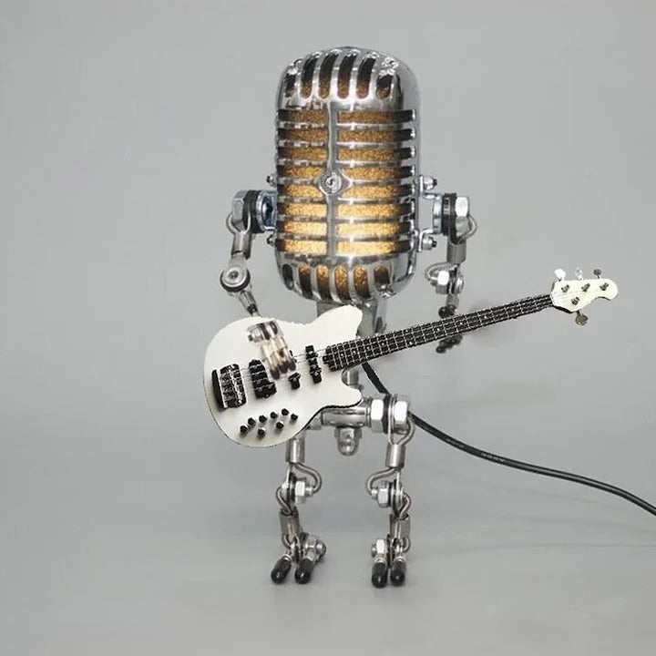 Creative robot design desk lamp with microphone