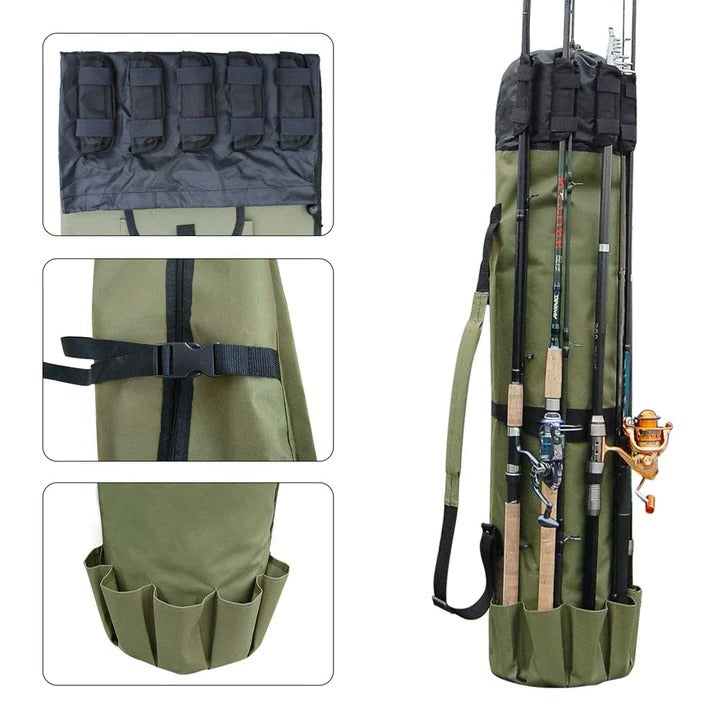 Practical fishing tackle bag with multiple compartments